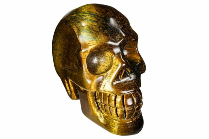 Polished Tiger's Eye Skull - Crystal Skull #111802